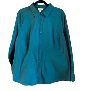 Appleseeds Button Up Top‎ Teal 18W